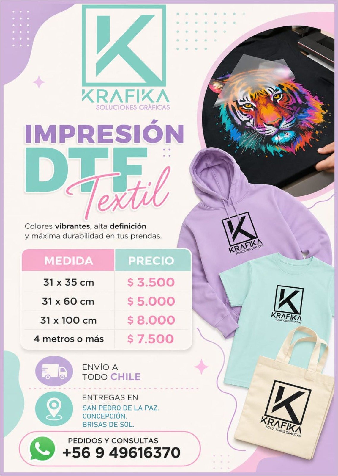 Impresión DTF textil por medida